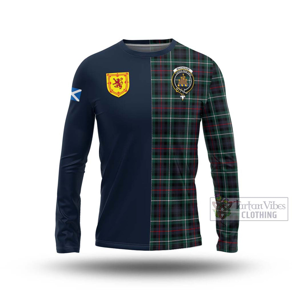 Tartan Vibes Clothing Mackenzie Modern Tartan Long Sleeve T-Shirt with Scottish Lion Royal Arm Half Style