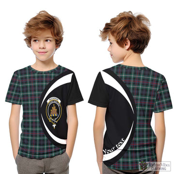 Mackenzie Modern Tartan Kid T-Shirt with Family Crest Circle Style