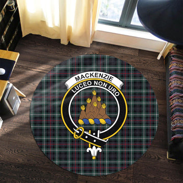 MacKenzie Modern Tartan Round Rug with Family Crest