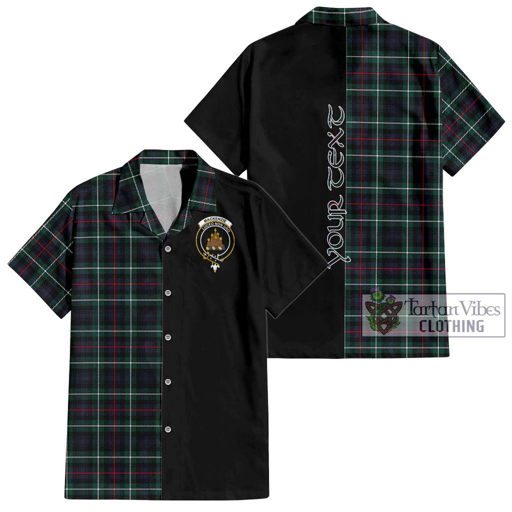 Mackenzie Modern Tartan Short Sleeve Button Shirt with Family Crest and Half Of Me Style Kid - Tartanvibesclothing Shop