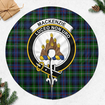 MacKenzie Modern Tartan Christmas Tree Skirt with Family Crest