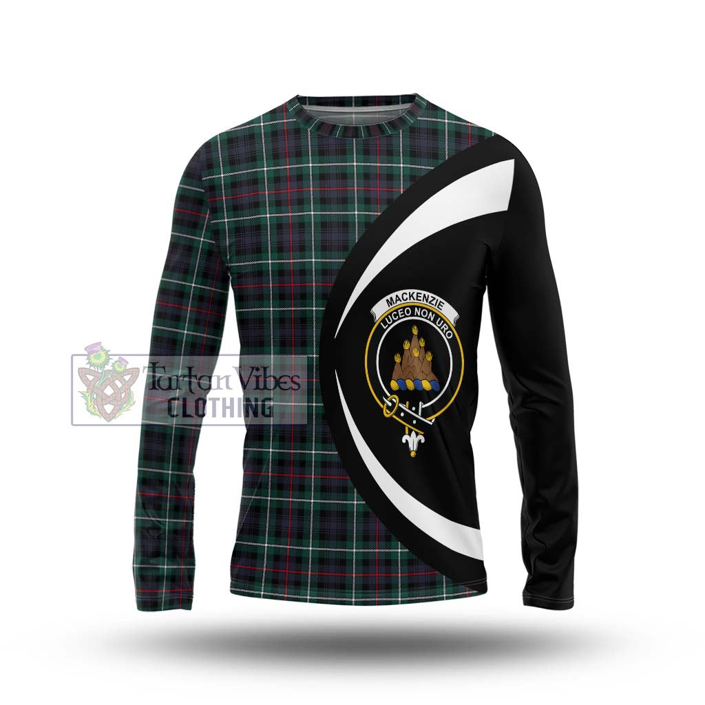 Mackenzie Modern Tartan Long Sleeve T-Shirt with Family Crest Circle Style Unisex - Tartan Vibes Clothing