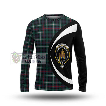 Mackenzie Modern Tartan Long Sleeve T-Shirt with Family Crest Circle Style