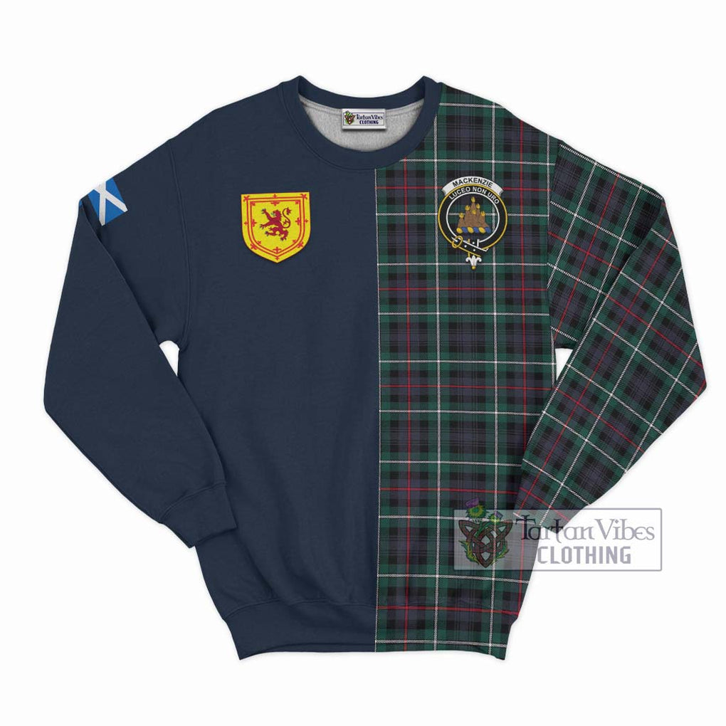 Tartan Vibes Clothing Mackenzie Modern Tartan Sweatshirt with Scottish Lion Royal Arm Half Style