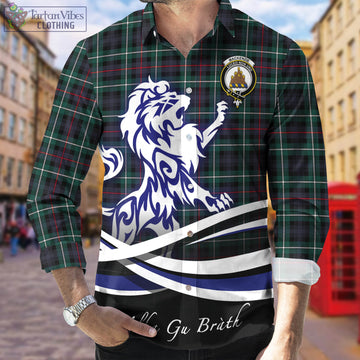 MacKenzie Modern Tartan Long Sleeve Button Up Shirt with Alba Gu Brath Regal Lion Emblem