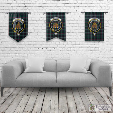 MacKenzie Modern Tartan Gonfalon, Tartan Banner with Family Crest