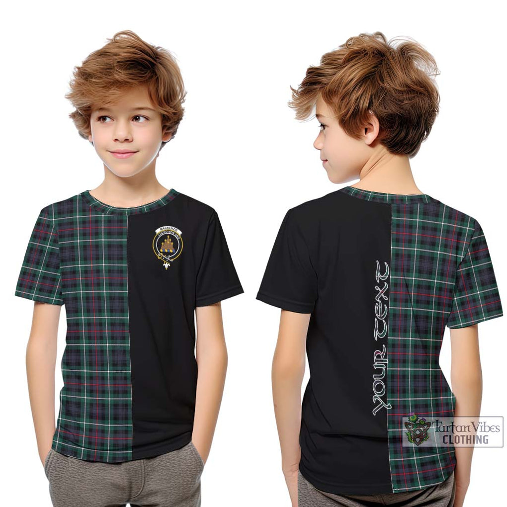 Mackenzie Modern Tartan Kid T-Shirt with Family Crest and Half Of Me Style Youth XL Size14 - Tartanvibesclothing Shop