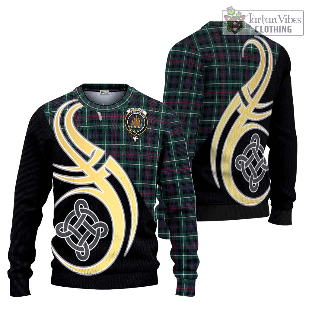 Mackenzie Modern Tartan Knitted Sweater with Family Crest and Celtic Symbol Style Unisex - Tartan Vibes Clothing