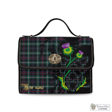 MacKenzie Modern Tartan Waterproof Canvas Bag with Scotland Map and Thistle Celtic Accents