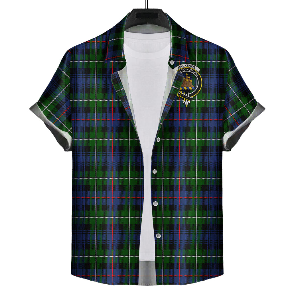 mackenzie-modern-tartan-short-sleeve-button-down-shirt-with-family-crest