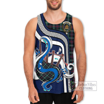 Mackenzie Modern Tartan Men's Tank Top with Epic Bagpipe Style