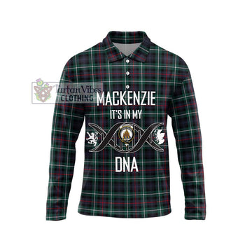 Mackenzie Modern Tartan Long Sleeve Polo Shirt with Family Crest DNA In Me Style