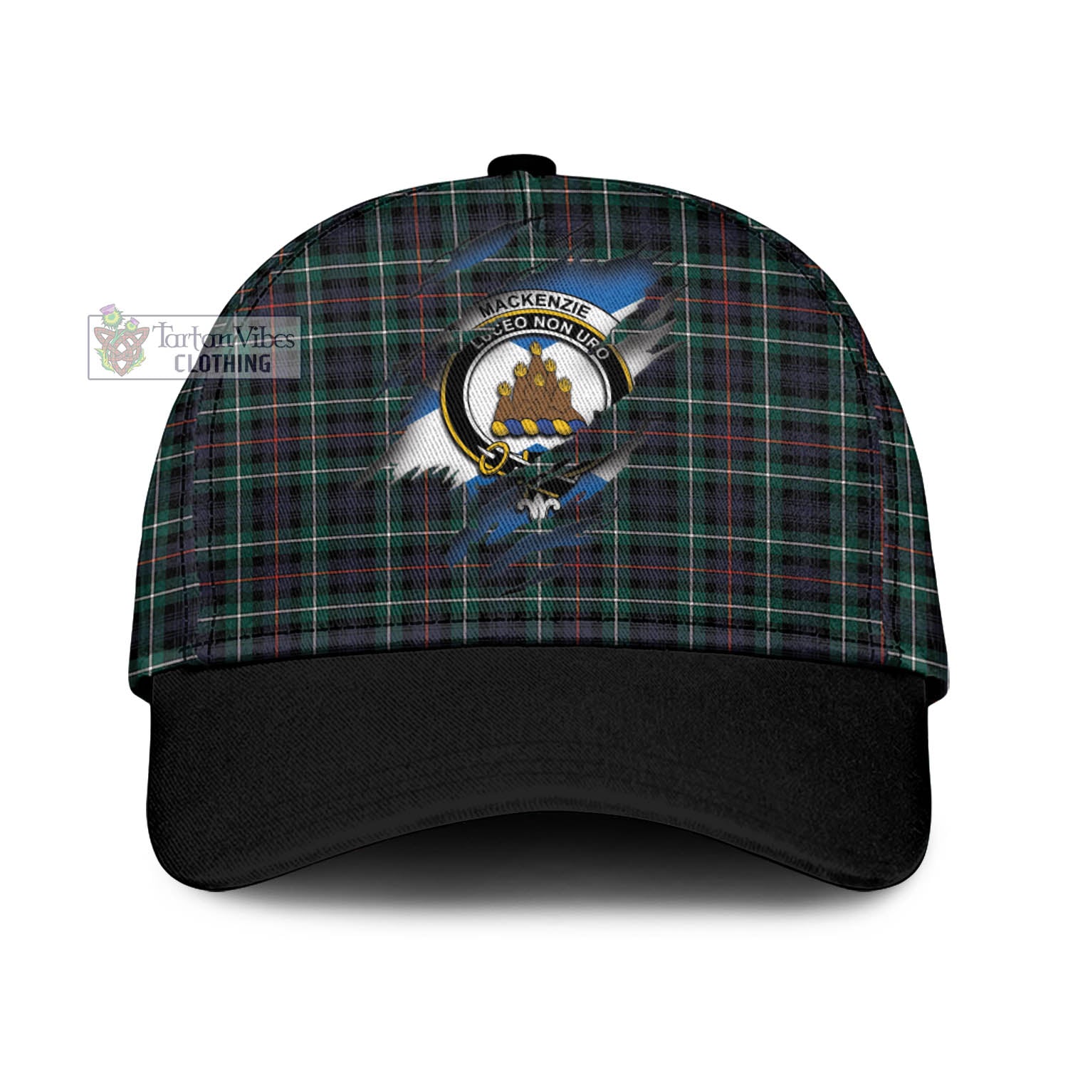 Tartan Vibes Clothing Mackenzie Modern Tartan Classic Cap with Family Crest In Me Style