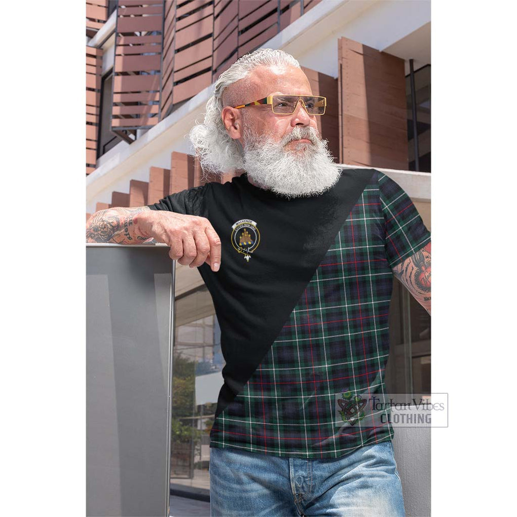 Tartan Vibes Clothing Mackenzie Modern Tartan Cotton T-shirt with Family Crest and Military Logo Style