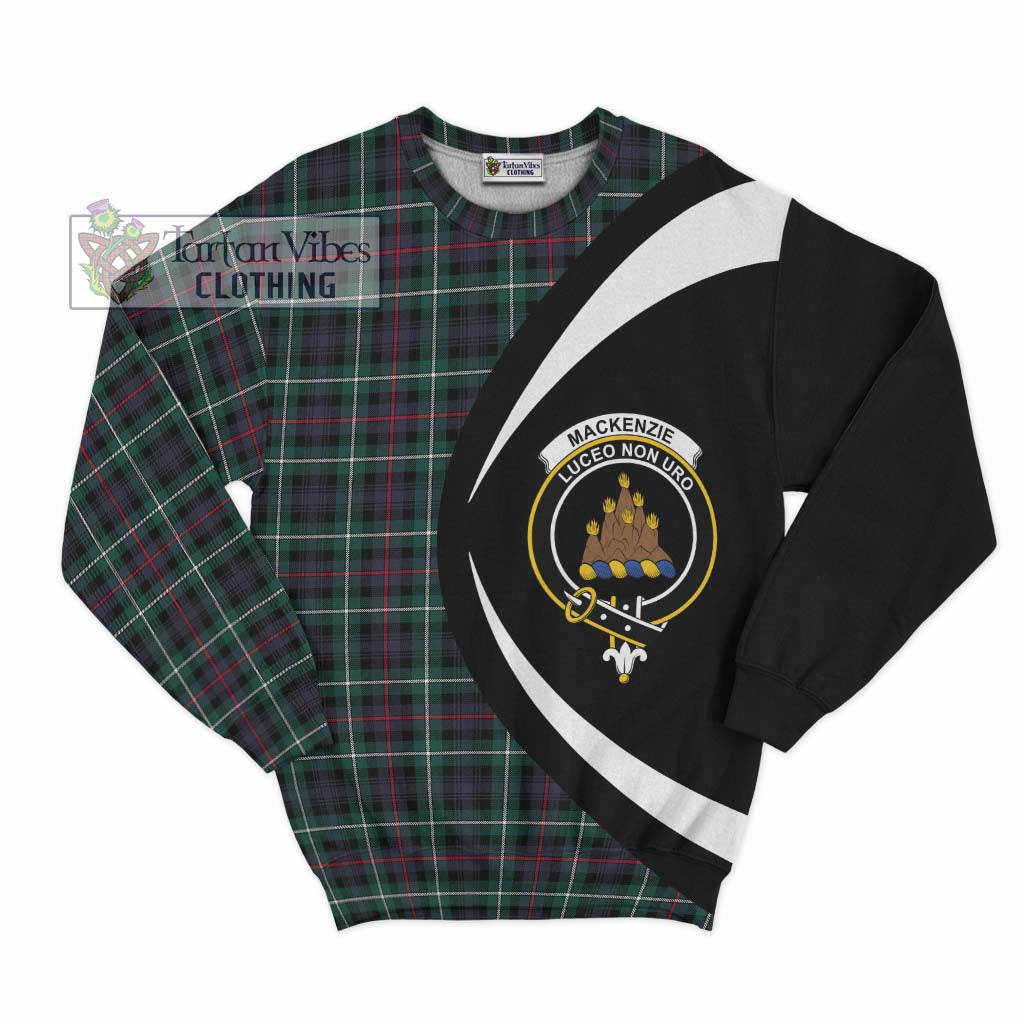 Mackenzie Modern Tartan Sweatshirt with Family Crest Circle Style Unisex - Tartan Vibes Clothing