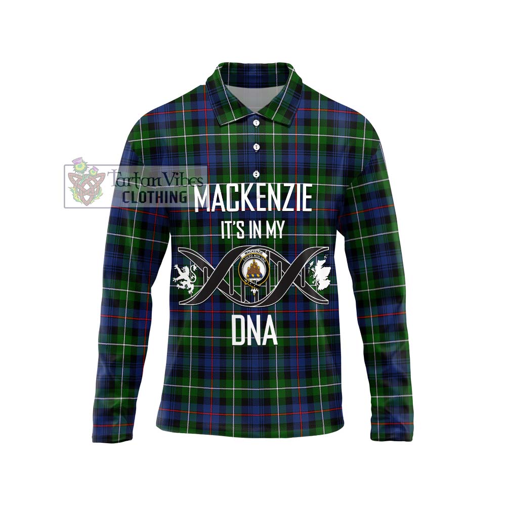 Tartan Vibes Clothing Mackenzie Modern #2 Tartan Long Sleeve Polo Shirt with Family Crest DNA In Me Style