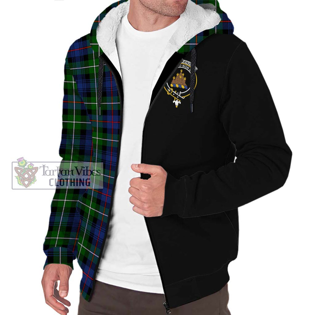 Tartan Vibes Clothing Mackenzie Modern #2 Tartan Sherpa Hoodie with Family Crest and Half Of Me Style