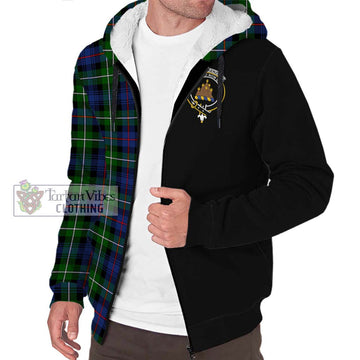 Mackenzie Modern #2 Tartan Sherpa Hoodie with Family Crest and Half Of Me Style