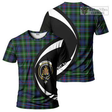 Mackenzie Modern #2 Tartan T-Shirt with Family Crest Circle Style