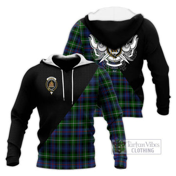 Mackenzie Modern #2 Tartan Knitted Hoodie with Family Crest and Military Logo Style