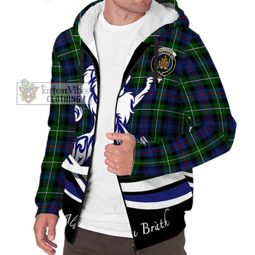 Mackenzie Modern #2 Tartan Sherpa Hoodie with Alba Gu Brath Regal Lion Emblem