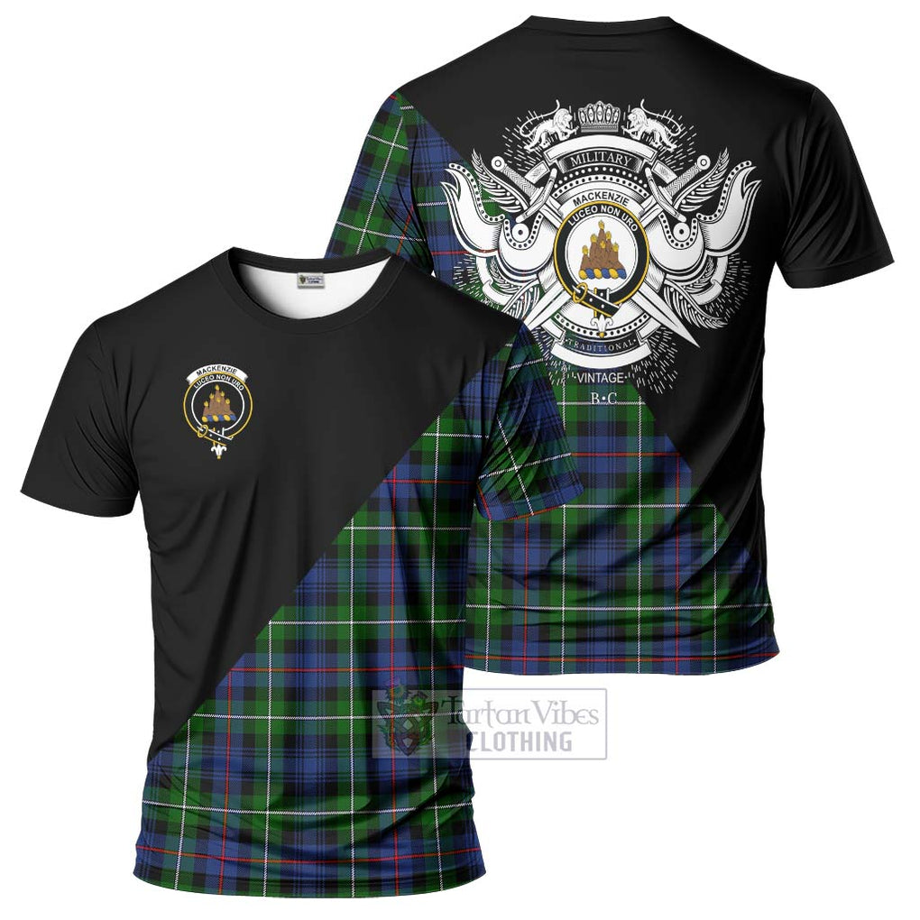 Tartan Vibes Clothing Mackenzie Modern #2 Tartan T-Shirt with Family Crest and Military Logo Style