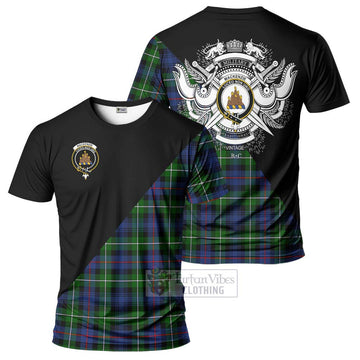 Mackenzie Modern #2 Tartan T-Shirt with Family Crest and Military Logo Style