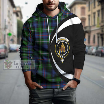 Mackenzie Modern #2 Tartan Hoodie with Family Crest Circle Style