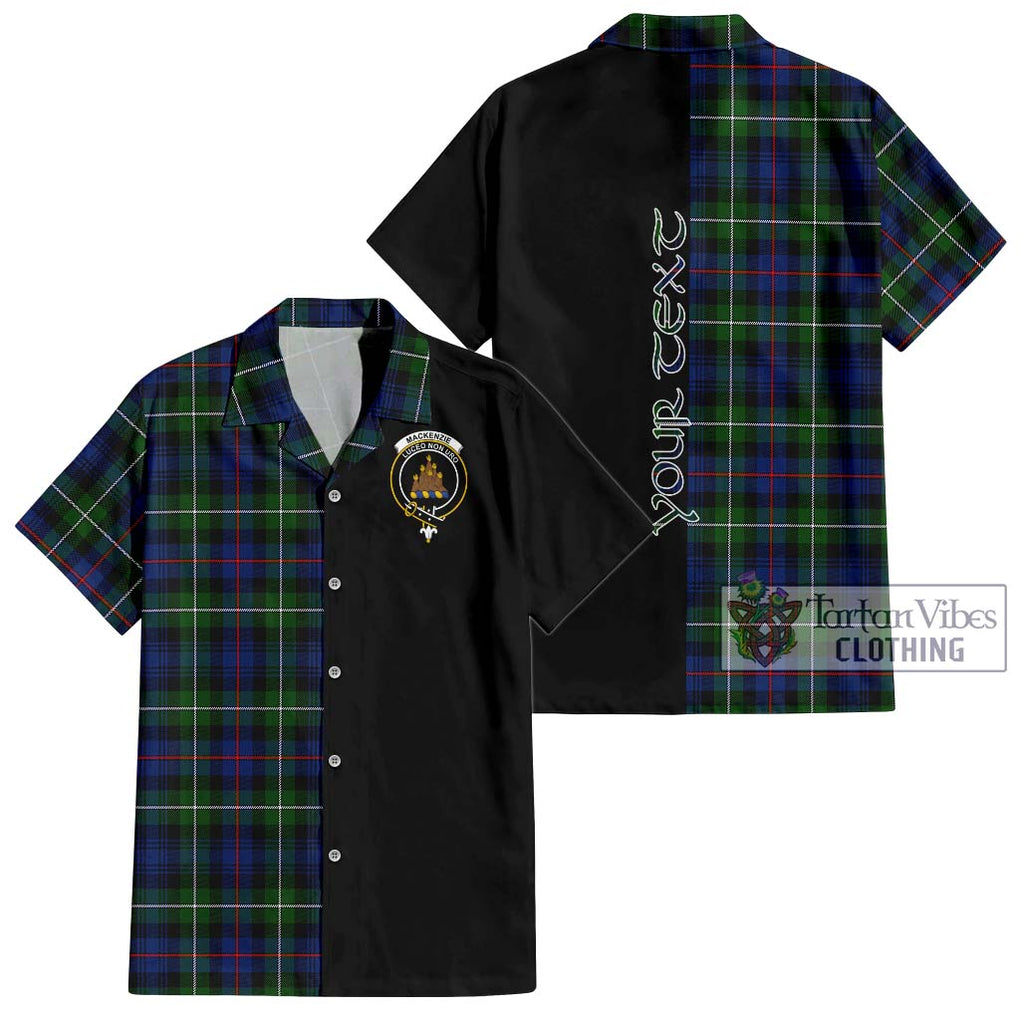 Tartan Vibes Clothing Mackenzie Modern #2 Tartan Short Sleeve Button Shirt with Family Crest and Half Of Me Style