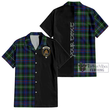 Mackenzie Modern #2 Tartan Short Sleeve Button Shirt with Family Crest and Half Of Me Style