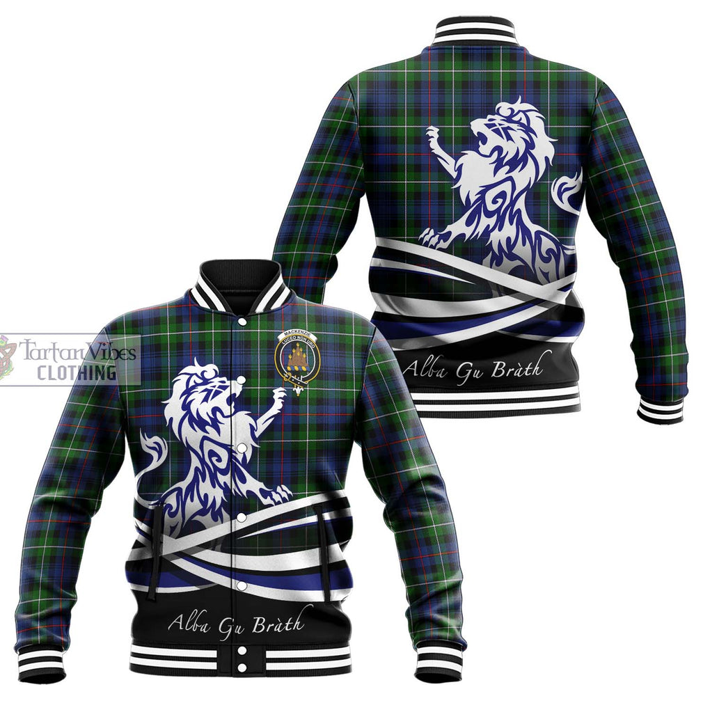 Tartan Vibes Clothing Mackenzie Modern #2 Tartan Baseball Jacket with Alba Gu Brath Regal Lion Emblem