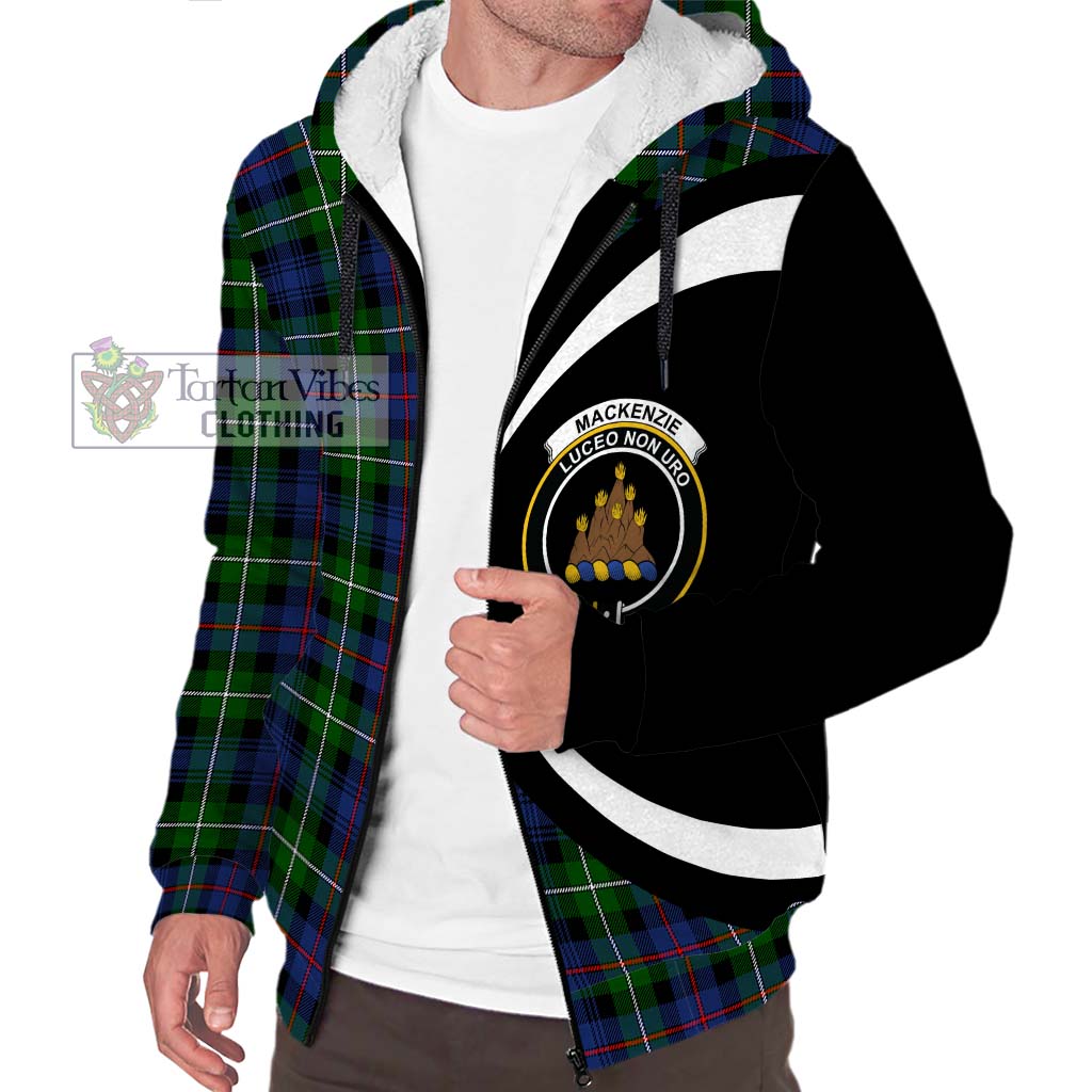 Tartan Vibes Clothing Mackenzie Modern #2 Tartan Sherpa Hoodie with Family Crest Circle Style