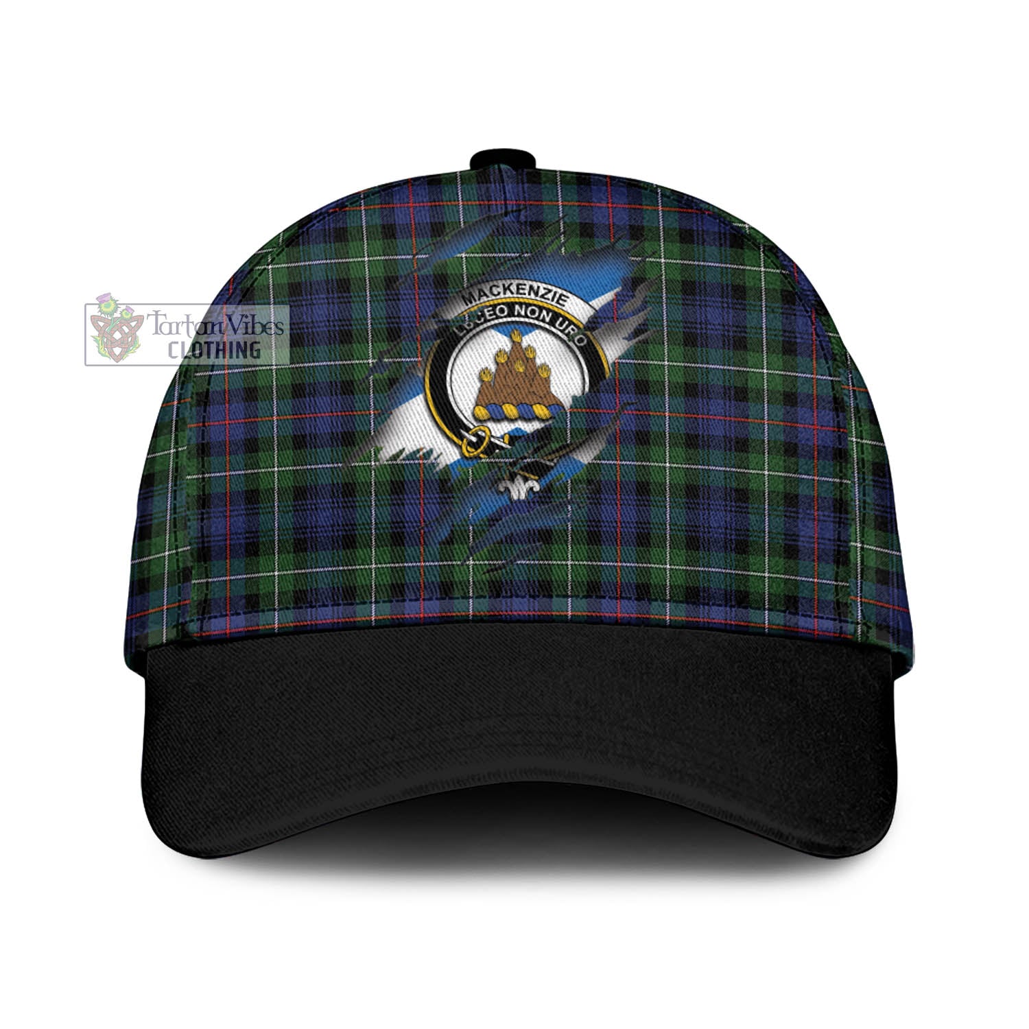 Tartan Vibes Clothing Mackenzie Modern #2 Tartan Classic Cap with Family Crest In Me Style