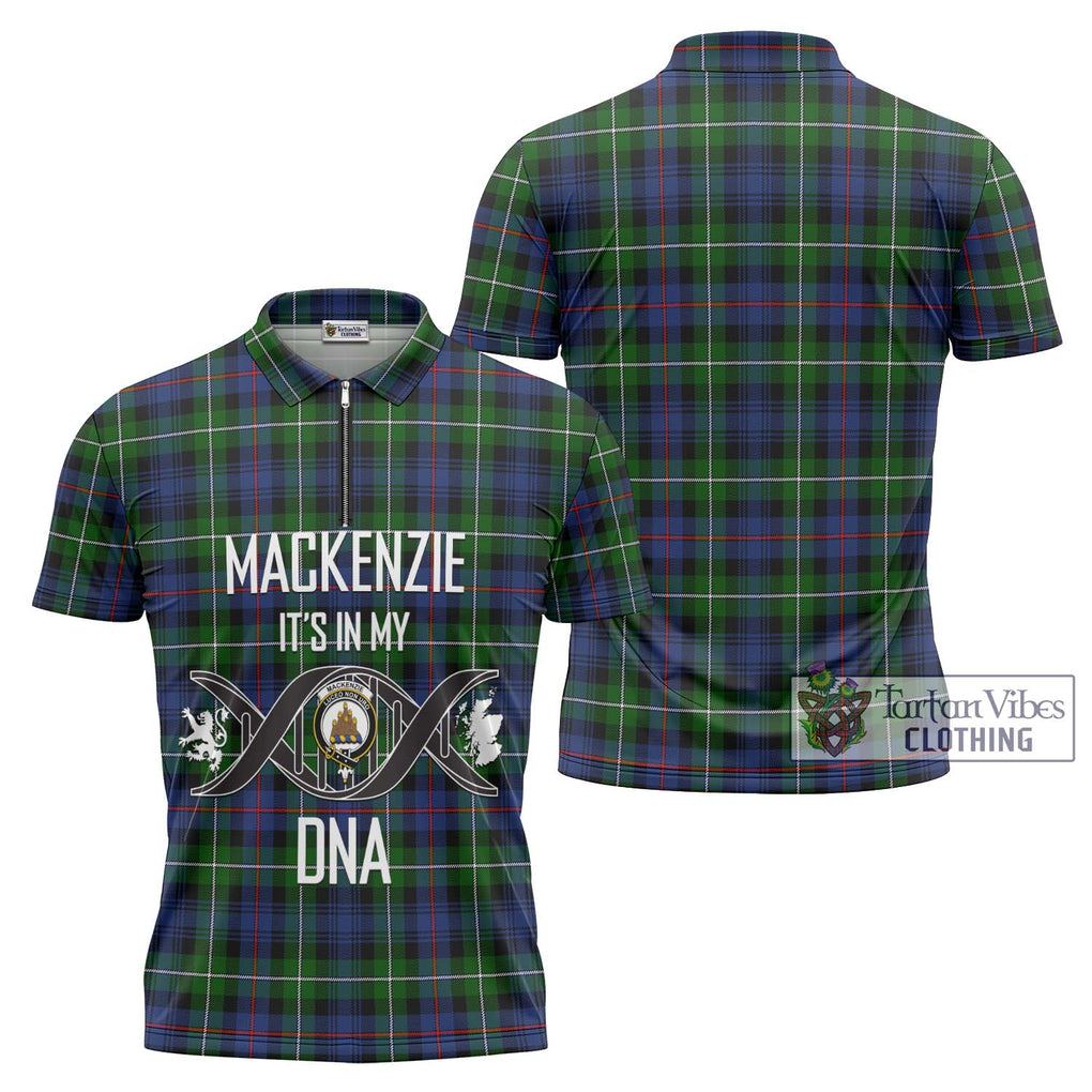 Tartan Vibes Clothing Mackenzie Modern #2 Tartan Zipper Polo Shirt with Family Crest DNA In Me Style