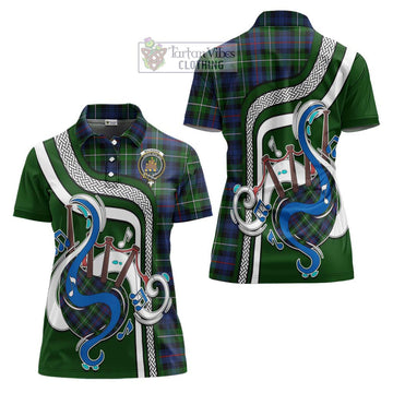 Mackenzie Modern #2 Tartan Women's Polo Shirt with Epic Bagpipe Style