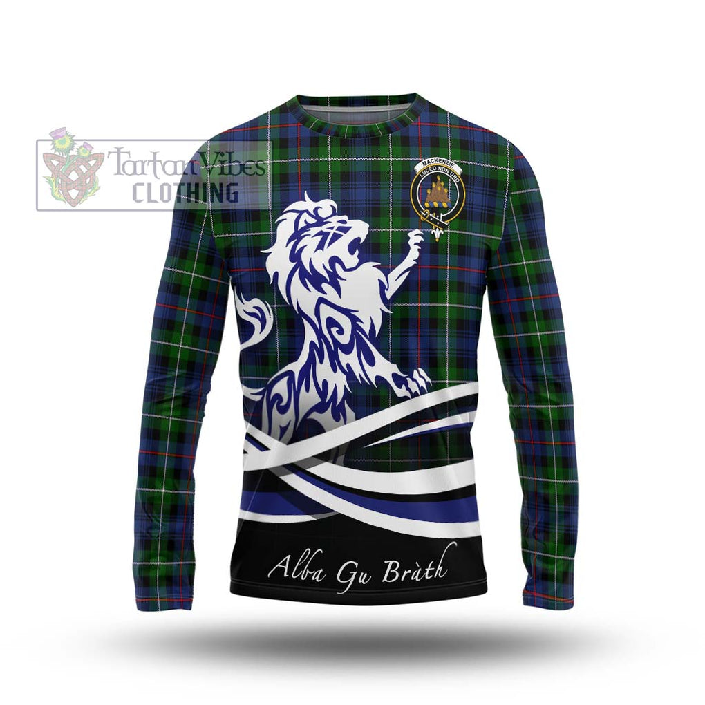 Tartan Vibes Clothing Mackenzie Modern #2 Tartan Long Sleeve T-Shirt with Alba Gu Brath Regal Lion Emblem