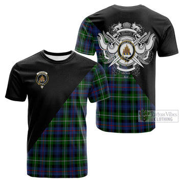 Mackenzie Modern #2 Tartan Cotton T-shirt with Family Crest and Military Logo Style