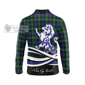 Mackenzie Modern #2 Tartan Long Sleeve Polo Shirt with Alba Gu Brath Regal Lion Emblem