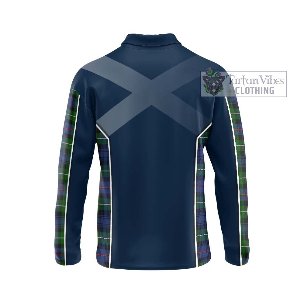 Tartan Vibes Clothing Mackenzie Modern #2 Tartan Long Sleeve Polo Shirt with Family Crest and Lion Rampant Vibes Sport Style