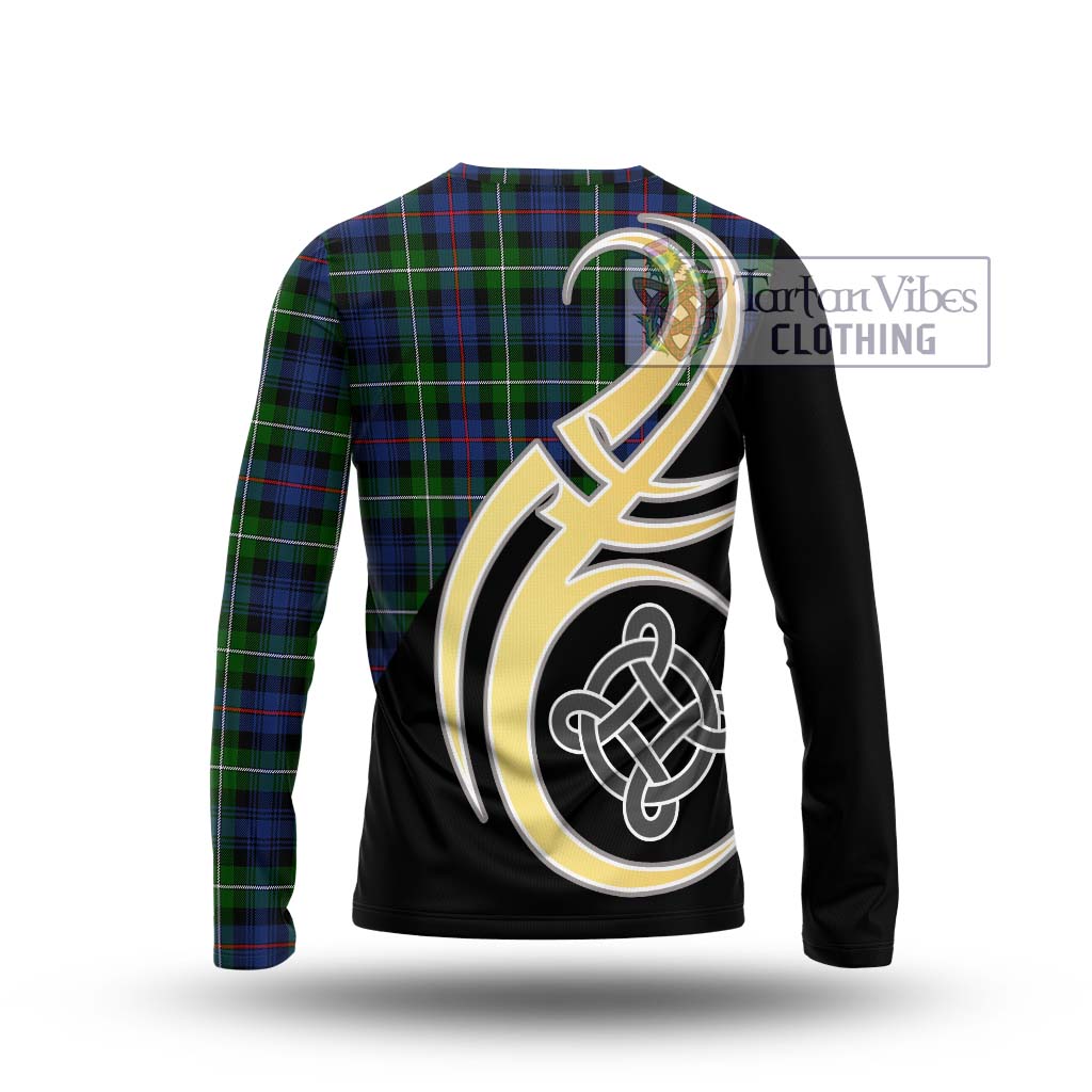 Tartan Vibes Clothing Mackenzie Modern #2 Tartan Long Sleeve T-Shirt with Family Crest and Celtic Symbol Style