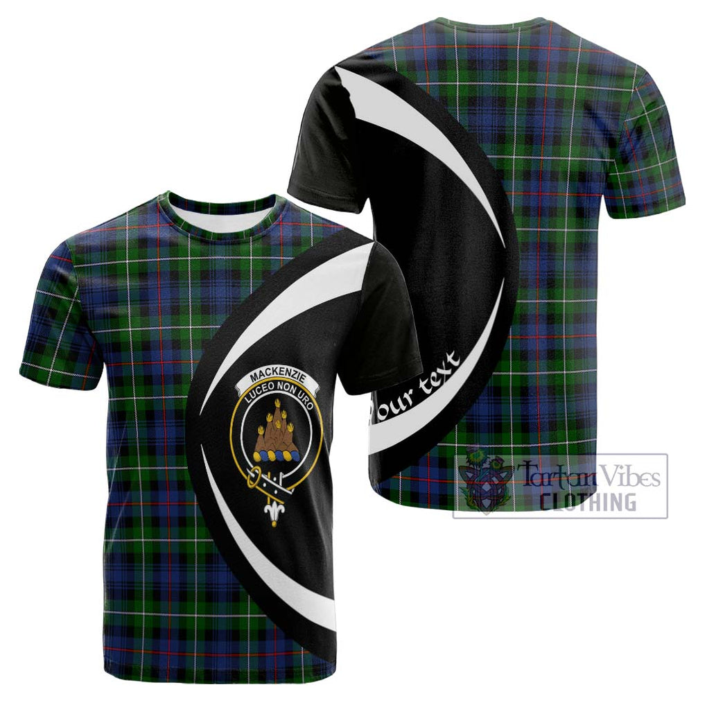 Tartan Vibes Clothing Mackenzie Modern #2 Tartan Cotton T-shirt with Family Crest Circle Style