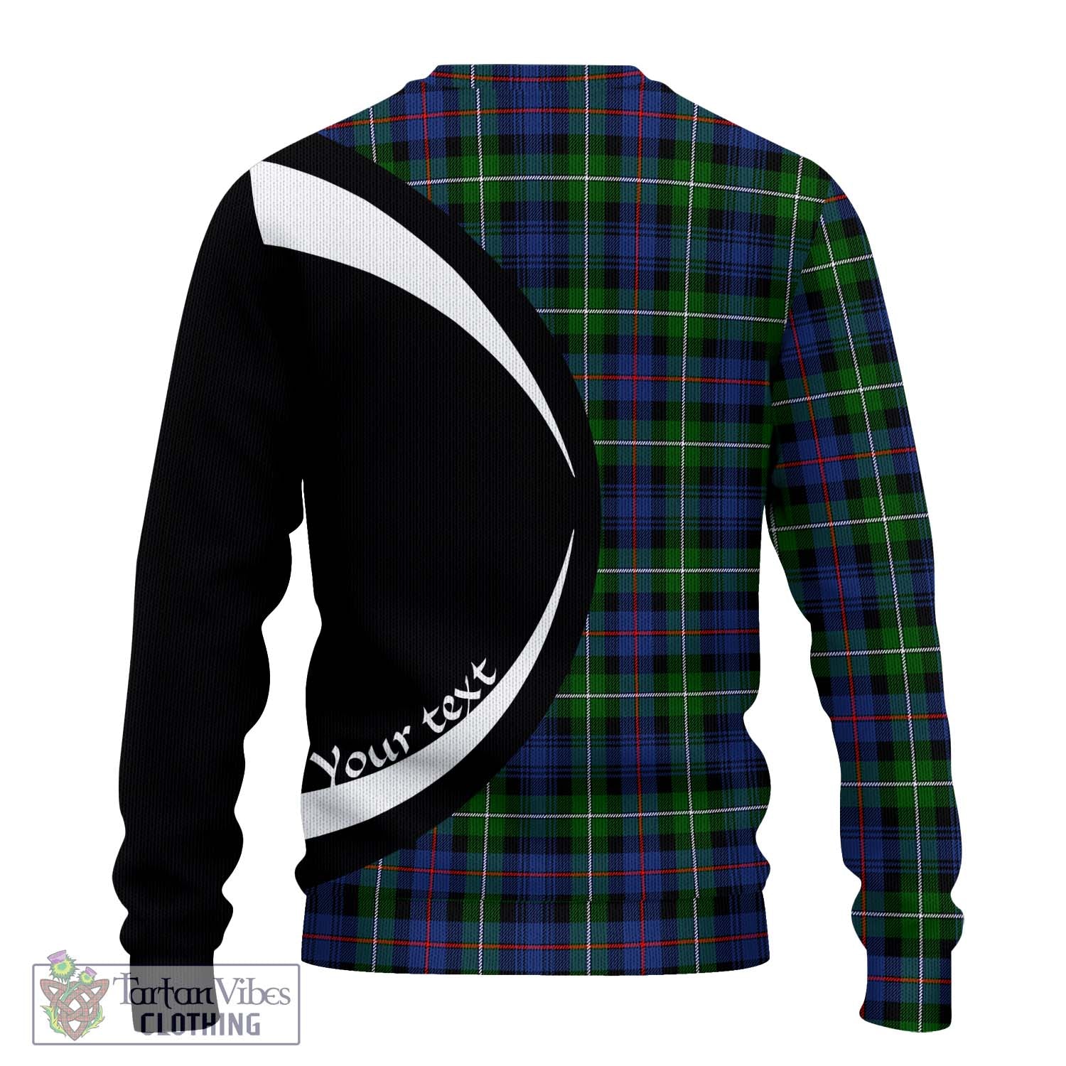 Tartan Vibes Clothing Mackenzie Modern #2 Tartan Knitted Sweater with Family Crest Circle Style