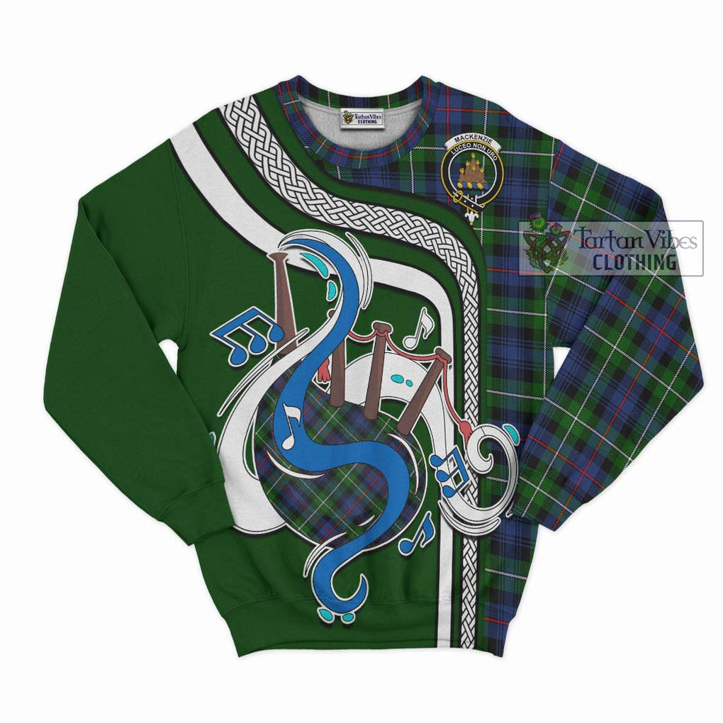 Tartan Vibes Clothing Mackenzie Modern #2 Tartan Sweatshirt with Epic Bagpipe Style