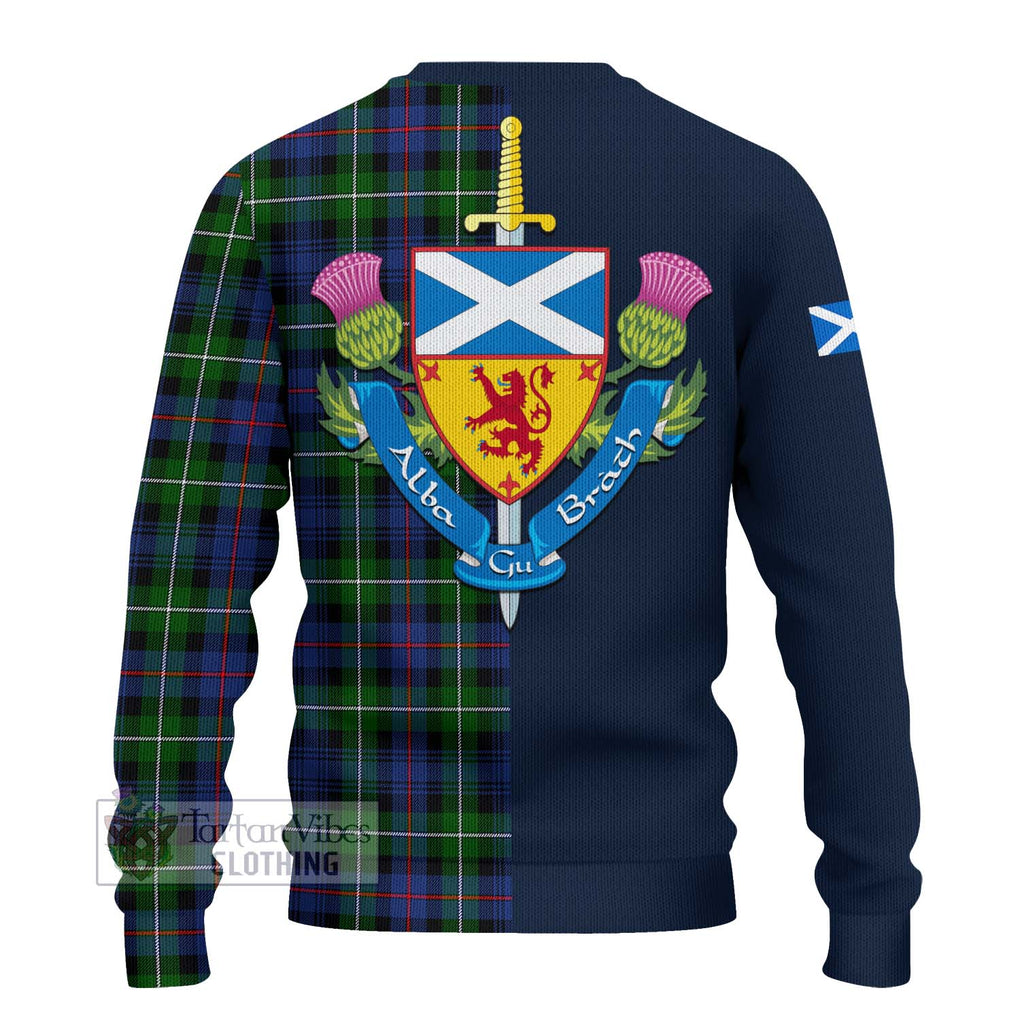 Tartan Vibes Clothing Mackenzie Modern #2 Tartan Knitted Sweater with Scottish Lion Royal Arm Half Style