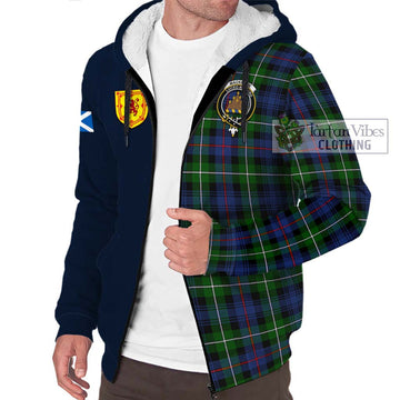 Mackenzie Modern #2 Tartan Sherpa Hoodie Alba with Scottish Lion Royal Arm Half Style