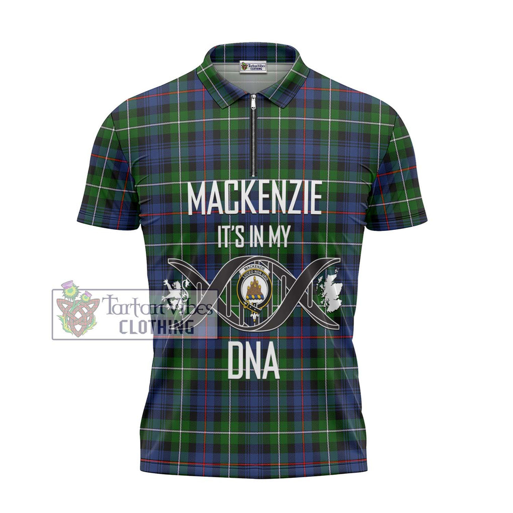 Tartan Vibes Clothing Mackenzie Modern #2 Tartan Zipper Polo Shirt with Family Crest DNA In Me Style