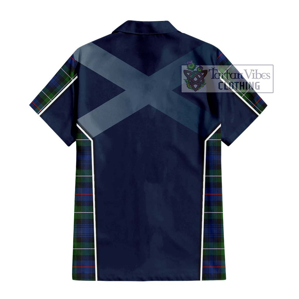 Tartan Vibes Clothing Mackenzie Modern #2 Tartan Short Sleeve Button Shirt with Family Crest and Lion Rampant Vibes Sport Style