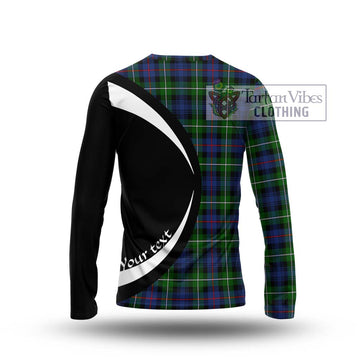 Mackenzie Modern #2 Tartan Long Sleeve T-Shirt with Family Crest Circle Style