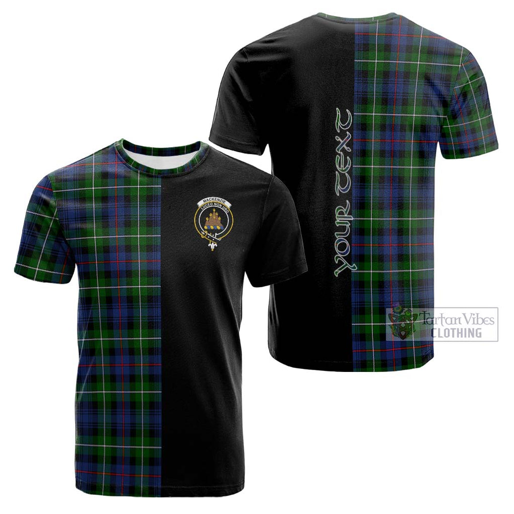 Tartan Vibes Clothing Mackenzie Modern #2 Tartan Cotton T-shirt with Family Crest and Half Of Me Style