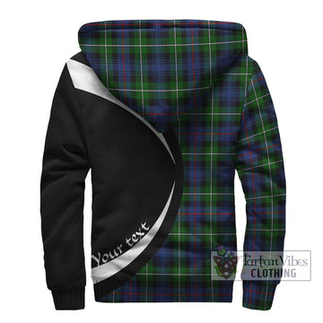 Mackenzie Modern #2 Tartan Sherpa Hoodie with Family Crest Circle Style